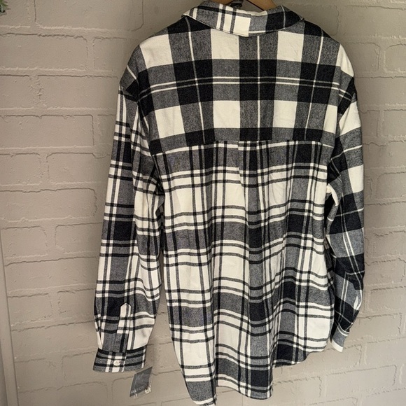 Falls Creek flannel tunic popover XL soft cream gray long sleeve NEW - Picture 5 of 6